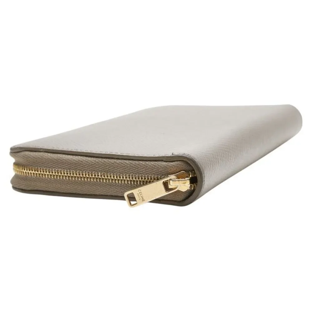 Celine Round Zip Wallet Leather Wallet